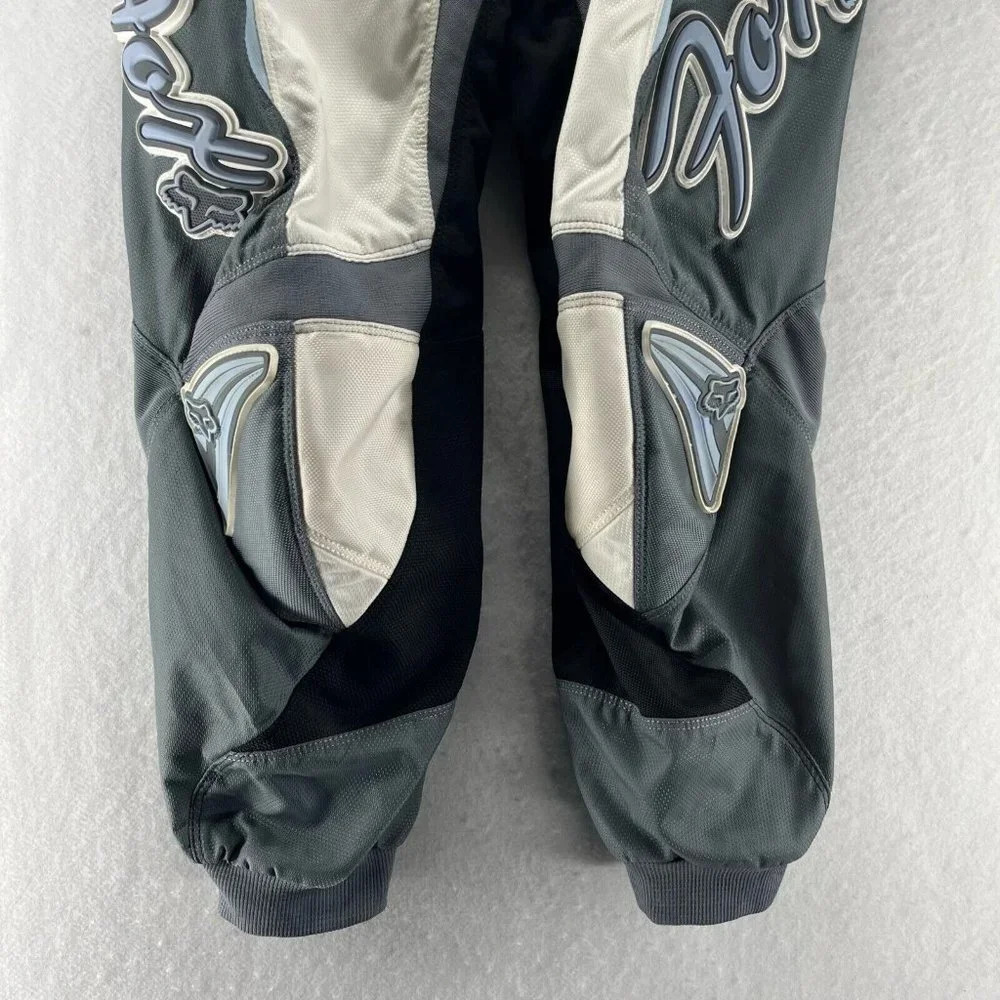 FOX Racing Pants Youth Sz 5/6 180 Motocross Riding Performance Nylon White Gray - Picture 3 of 16